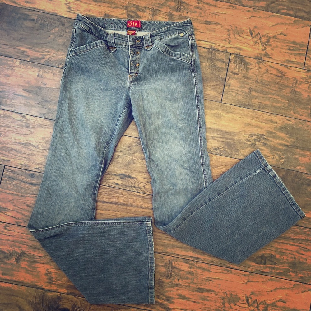 Tilt Button Fly Grey Wash Jeans